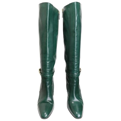 gucci green leather knee high boots|gucci boots vsco.